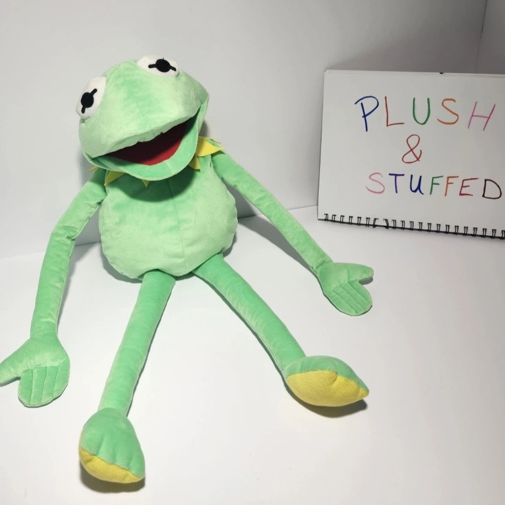 Kermit The Frog Puppet With Hand Stick. Excellent Condition